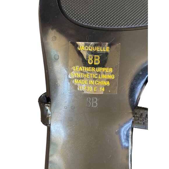 Ralph Lauren Jacquelle Size 8 Strappy Black Patent Leather Heels Shoes Buckle - Picture 10 of 11